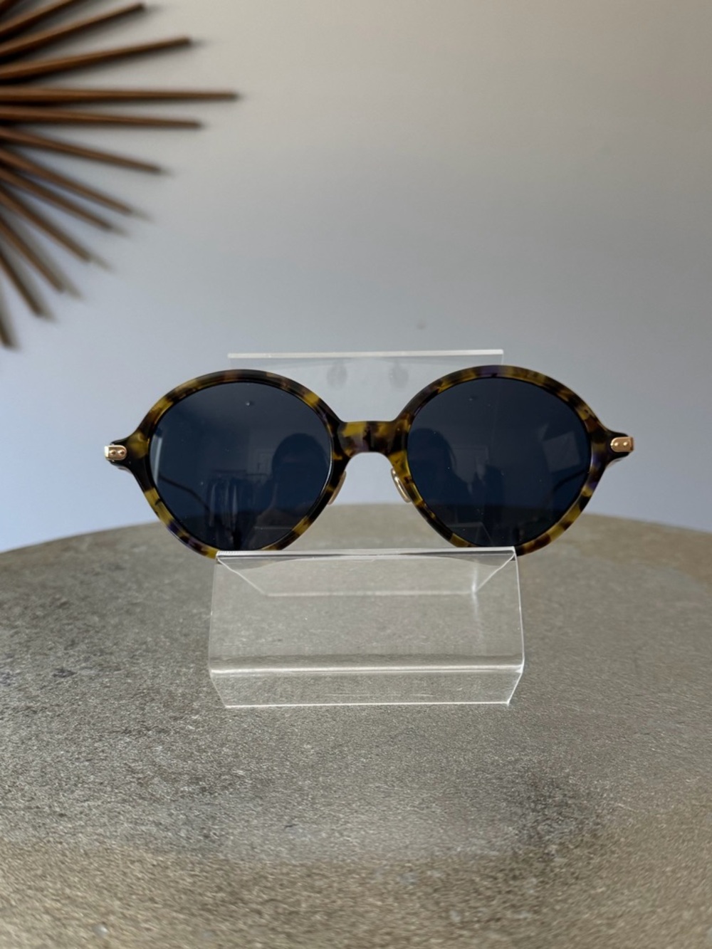 Christian Dior - Round Umbrage Tortoiseshell Sunglasses with Black Lenses